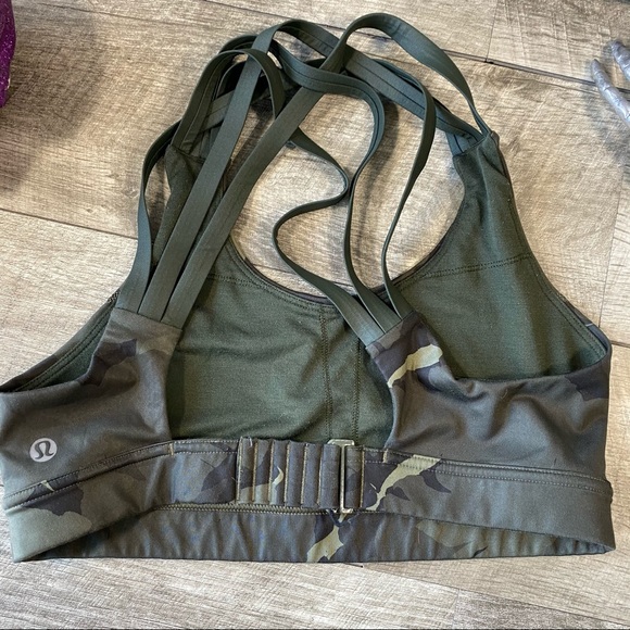Lululemon green camo all sport sports bra - Picture 2 of 5